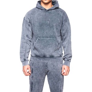 <b>Tracksuit</b> For Man Custom Acid Washed Sweat Suits Heavy 100% Cotton Oversized <b>Tracksuits</b> Men Hoodie and Sweatpants Sets OEM - Product Image 2