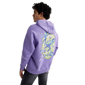 Sweat à capuche en molleton de coton personnalisé pour homme, logo personnalisé, coupe régulière, épaules tombantes, couleur personnalisée en relief, sweat à capuche à enfiler - Product Image 4