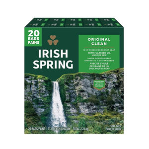 <b>Irish</b> Spring Original Clean Herbal Solid Bar <b>Soap</b> Basic Cleaning Whitening Mineral for Men 20 Count All Skin Types 2 Year Shelf - Product Image 2