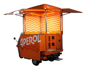 Camion de restauration électrique mobile à 3 roues, chariot de traiteur en acier inoxydable avec cadre en aluminium, alimentation intégrée, utilisation extérieure - Product Image 2