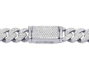 Premium 10K <b>White</b> <b>Gold</b> Cuban Link Chain with Lab Grown Diamonds Luxury Iced Out <b>Necklace</b> Jewelry for <b>Mens</b> Streetwear Look - Product Image 4