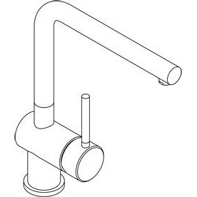 Grifo Mezclador de Cocina de una Sola Palanca Kludi L Steel en Acero Inoxidable Cepillado - Product Image 4