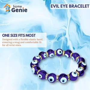 HOME GENIE Bracelet de protection contre le mauvais œil | Bracelet Nazar Battu en perles bleues pour hommes et femmes | Charme spirituel élégant pour la bonne chance - Product Image 4