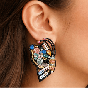 Multicolor Butterfly Beaded Fashion Drop <b>Earrings</b> - Product Image 5