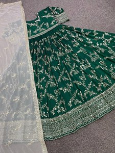 EL ÚLTIMO DISEÑADOR NUEVO VESTIDO DE FIESTA VESTIDO DE TRABAJO PESADO CON GEORGETTE WORK DUPATTA - Product Image 4