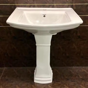 Vistaar Lavabo ovale sur pied en céramique Magnifique lavabo en porcelaine pour salle de bain Design indien de luxe - Product Image 5