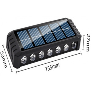 Lámpara de Pared Exterior de Doble Cabezal con Energía Solar, Iluminación Ambiental Impermeable para Decoración de Jardín y Patio - Product Image 2