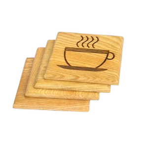 จานรองแก้วไม้ขายดีพร้อมขาตั้ง6ชิ้นที่รองแก้วกาแฟอุปกรณ์ตกแต่งโต๊ะทำจากไม้และหินเครื่องครัว - Product Image 4