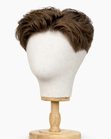 Prothèse capillaire pour hommes en cheveux humains pré-stylisée personnalisable, avec base en PU mono et dentelle Q6, système de remplacement capillaire de type patch