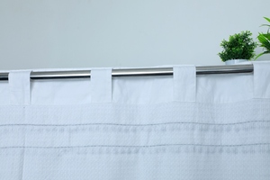 ผ้าม่านผ้าฝ้ายลายวาฟเฟิลแบบพรีเมี่ยมที่ทันสมัยพร้อมที่แขวนลูกไม้สำหรับห้องนอนบ้านโรงแรมสำนักงานตกแต่งประตูห่วงสปริงรวม - Product Image 5