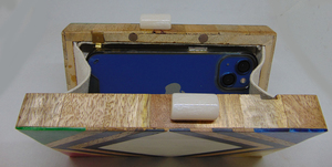 Geometric Wood Resin Clutch <b>Box</b> Purse Bags - Product Image 4