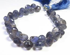 ลูกปัด Briolette สีฟ้า8มม. ทรงหัวหอมสีฟ้า7นิ้วเกลียวเจียระไนแบบเหลี่ยมเพชรพลอย140 - Product Image 4