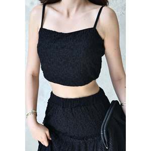 <b>Black</b> <b>Lace</b> Blouse and Ruffled Skirt Set - <b>Black</b> - Product Image 4