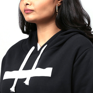 Sweats à capuche surdimensionnés pour femmes Logo personnalisé Sweats à capuche pour femmes Pull ample brodé uni 100% coton Sweatshirts - Product Image 4