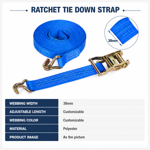 สายรัดรอกเก็ตล็อคแบบรัดแน่น ขนาด 38 มม. รับน้ำหนัก 1500 กก. ผลิตจากโพลีเอสเตอร์ สำหรับงานขนส่งโลจิสติกส์ จัดส่งโดยตรงจากโรงงาน - Product Image 4