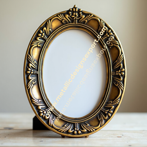 Cadre photo ovale en or antique Cadre photo décoratif vintage en métal pour affichage de table Design élégant classique - Product Image 6