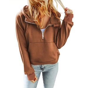 2025 nouveauté personnalisé en gros de haute qualité à la mode femmes recadrée sweat à capuche zippé élégant hiver sweat capuche moderne - Product Image 5