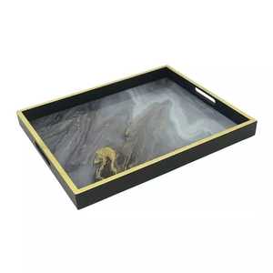 Plateau à double niveau en MDF avec poignée, forme rectangulaire, design moderne, écologique, passe au lave-vaisselle, pour les fêtes - Product Image 6