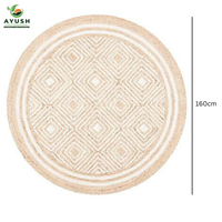 Tapis personnalisés beige en jute naturelle et denim, tressés à la main, écologiques, adaptés aux animaux, classiques, modernes, rembourrés, antidérapants et lavables pour salon