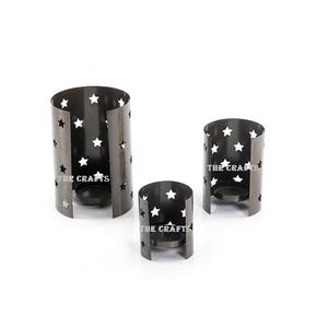 Ensemble de deux bougeoirs en métal couleur noir et argent taille personnalisée bougeoir pour la décoration de la maison de mariage - Product Image 2