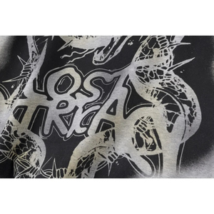 Haute Qualité En Gros Perdu Intricacy GRIS FADED Zipper Diamant clouté logo Serpent Imprimer Lavage À Capuche Pour Hommes - Product Image 4