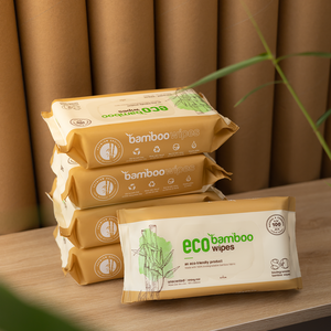 ผ้าเช็ดทำความสะอาดเด็กคุณภาพสูง ผลิตจากไม้ไผ่ ECO 80 แผ่น ปราศจากน้ำยาฆ่าเชื้อและไม่มีน้ำหอม จากเวียดนาม - Product Image 2