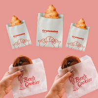 Sacs en papier et boîtes en papier personnalisés de qualité alimentaire, résistants à l'huile, avec logo pour les restaurants à emporter, beignets, croissants, pain, biscuits