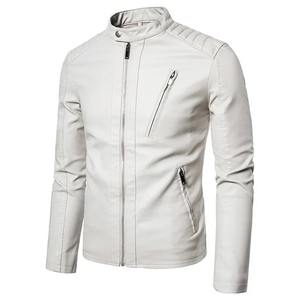 Veste en cuir pour hommes coréens, automne-hiver, nouvelle tendance, grande taille, marque de mode, vestes en cuir PU chaudes en polaire - Product Image 4