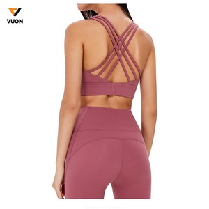 Sujetador de Yoga para entrenamiento de gimnasia de alto soporte para mujer, Sujetador deportivo suave transpirable con logotipo personalizado, Sujetador deportivo Sexy para mujer recién llegado - Product Image 4