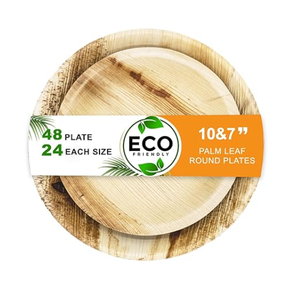 Palm Leaf Disposable <b>Plates</b> 10 Inch Square | Eco Friendly Compostable Paper Areca <b>Plates</b> <b>Picnic</b> Party Food Use Bamboo <b>Plate</b> - Product Image 6