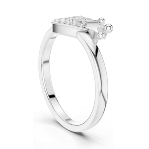 Bague en diamant de laboratoire Heart & Crown pour femmes, or 18 carats, 14 carats, 10 carats et argent 925, or rose, jaune, blanc, clarté VVS-VS EF - Product Image 6