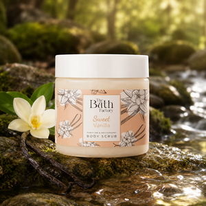 Gommage corporel au beurre de karité et à la vanille douce pour une peau lisse et éclatante avec formule exfoliante |   The Bath Factory - Product Image 1