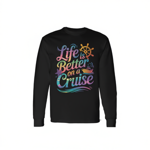 Maglietta a maniche lunghe coordinata per vacanze in famiglia in nave da crociera - La vita è migliore - Polo promozionale - Product Image 2