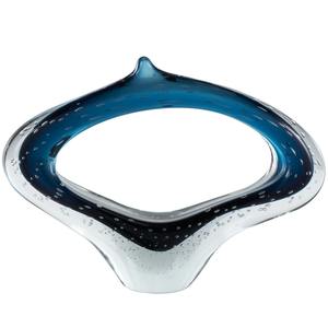 Superbe sculpture abstraite en verre bleu, objet de table moderne, ajoute une touche artistique contemporaine et un charme décoratif luxueux en provenance d'Inde - Product Image 3