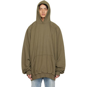 Sudadera con capucha de gran tamaño para hombre, Sudadera con capucha informal lisa, sudadera holgada de corte largo para fiesta de esclavo, Sudadera con capucha básica de mezcla de algodón - Product Image 1