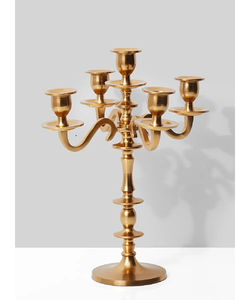 Bougeoir en aluminium de conception antique, finition brillante, pot à bougie doré unique pour mariage, hôtel et décoration intérieure - Product Image 6