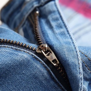 กางเกงยีนส์ขาสั้นสีน้ำเงินของผู้ชายกางเกงขาสั้นผ้าฝ้ายแท้ระบายอากาศได้ดีสำหรับผู้ชายสไตล์ใหม่ - Product Image 2