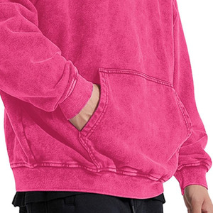 Jersey con capucha de gran tamaño de lana de algodón 100% mezclado básico lavado ácido con logotipo personalizado, ropa de calle de alta calidad, sudaderas con capucha de invierno - Product Image 2