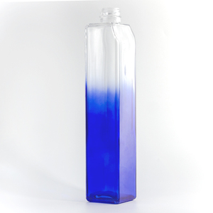 <span class=keywords><strong>Botella</strong></span> de vidrio para bebidas alcohólicas, <span class=keywords><strong>botella</strong></span> <span class=keywords><strong>larga</strong></span> de vidrio con estampado de pantalla <span class=keywords><strong>azul</strong></span> y blanca - Product Image 6