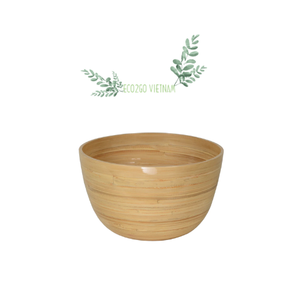 Saladier en bambou de haute qualité et bon marché avec 2 ustensiles de service/bol en bambou filé Vietnam du fabricant Eco2go Vietnam - Product Image 1