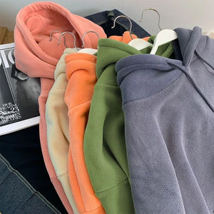 Sudadera con Capucha de Alta Calidad para Mujer, Color Sólido, Manga Larga, con Bolsillo Delantero - Product Image 3