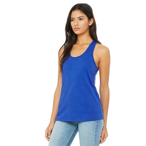 2023 élégant personnalisé Bella + toile femmes dos nageur débardeur bleu Royal maillot respirant avec dentelle décoration bouton fixation - Product Image 1