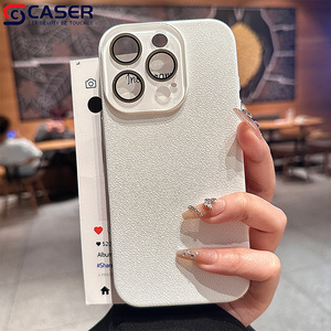 Coque de téléphone de luxe en velours <span class=keywords><strong>mat</strong></span> texturé litchi pour iPhone 14-17 avec protection d'objectif transparente améliorée - Product Image 6