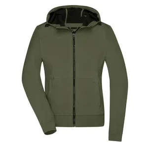 Custom Ladies' Hooded Softshell Raincoat Premium Ladies' Merchandising <b>Jacket</b> - Product Image 3