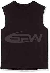 Camiseta sin mangas de poliéster negra para hombre, lisa, informal, ecológica, transpirable, de ajuste regular, para yoga y gimnasio. - Product Image 6
