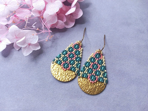 Pendientes de cuentas de semillas Pendientes tejidos - Product Image 3
