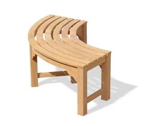 Banc circulaire sans dossier en teck 1,55 m, résistant à l'eau, durable, minimaliste, moderne, pour 4 personnes, mobilier d'extérieur pour patio - Product Image 2
