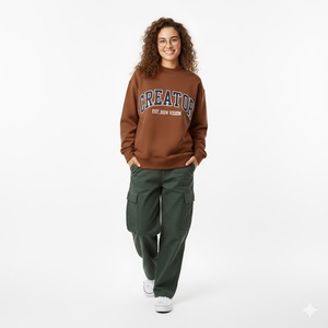 Custom Winter Women <b>Turtleneck</b> Reversible High Quality Oversized Fleece Unisex Pullover Sweatshirt Front Anti-Wrinkle Breathable - Product Image 1