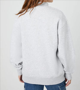 Sudadera gruesa de gran tamaño para mujer, hombros caídos, manga larga, cuello simulado, sudadera femenina - Product Image 6