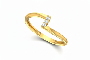 Anillo de mujer moderno y minimalista con banda de diamantes cruzados para bodas, fiestas, aniversarios, regalos, celebraciones románticas - Product Image 4